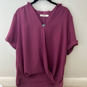 Purple surplice blouse NWT